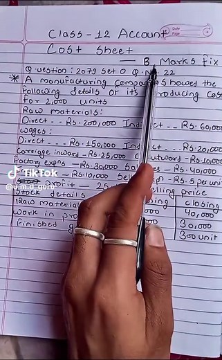 Class 12 Account Solutions and Cost Sheet Guide