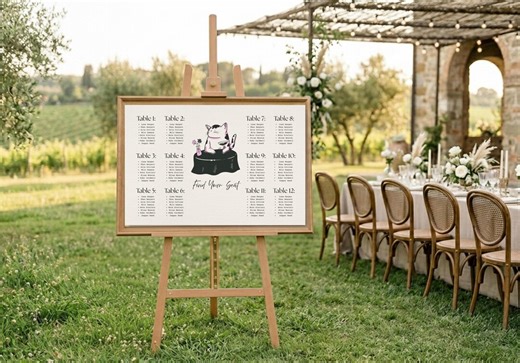 Unique Hand-drawn Wedding Seating Chart Template, Editable Canva Table Plan (digital Download) - Etsy