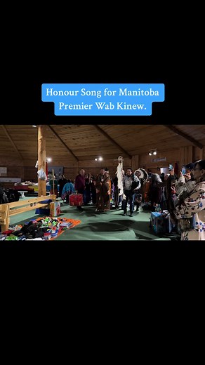 Honour song for Wab Kinew, premier of Manitoba. Wab is a member of the Ojibways of Onigaming First Nation in the Treaty 3 territory. He went home to celebrate with his family and friends. It was a good day. #wabkinew #onigaming #treaty3 #anishinaabe #nativetiktok #mbndp #fyp