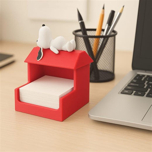 Snoopy Desk Note Holder – Cute Sticky Note Box, Office Desk Organizer, Post-it Storage - Etsy