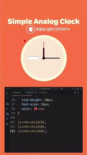 simple Analog Clock #coding #webdevelopment #codeflow #viral #python #frontendcourse #webdesign
