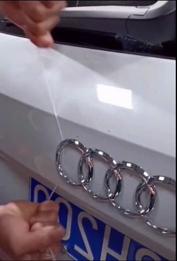 How to rip off your car logo? 😎😎😎 #car #logo #carlogo #audi #carmodification #fyp
