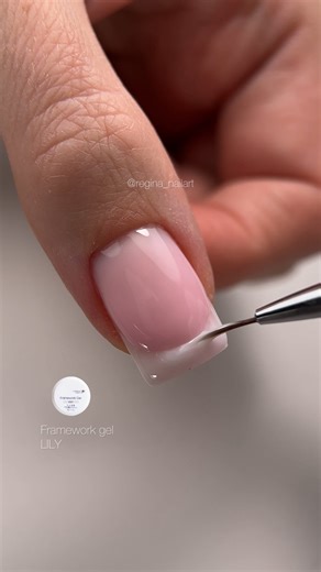 Another soft and delicate French-style manicure - the perfect natural look 🤍 In this set I used products from American Creator, including: - framework gel Triangle - framework gel Lily - top gel Vantablack #nailstutorial #gelnails #frenchnails #nailstips #nailstoronto | Regina Nailart