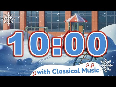 10 Minute Winter Timer for Classroom Use with Relaxing Music and Falling Snow ❄️