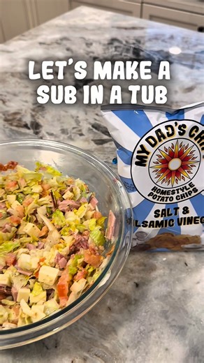 My Dad's Chips on Instagram: "This Sub In A Tub comes together with fresh ingredients, bold flavors, and the crunch that brings it all home. Finished with My Dad’s Salt & Balsamic Vinegar chips for that perfect tangy bite."