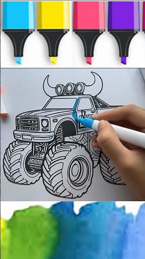 Tô màu xe tải quái vật cho bé - Monster truck coloring pages for kids
