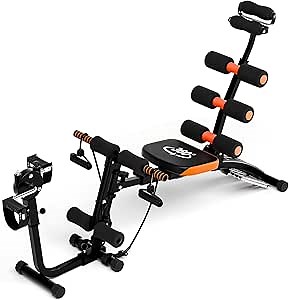 Ab Workout Bench for Home Gym, Multi-Functional Adjustable Ab Crunch Machine for Total Body Workout, Exercise Equipment for Abs, Abs Trainer for Core, Leg, Thighs, Buttocks, Sit-up