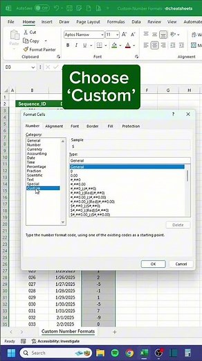 Custom Number Formats in Excel‼️ #excel