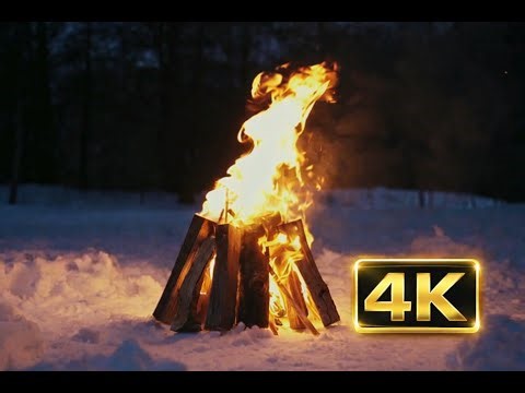 Forest Bonfire Sounds in 4K | Relaxing Fire Crackling for Sleep & Relaxation
