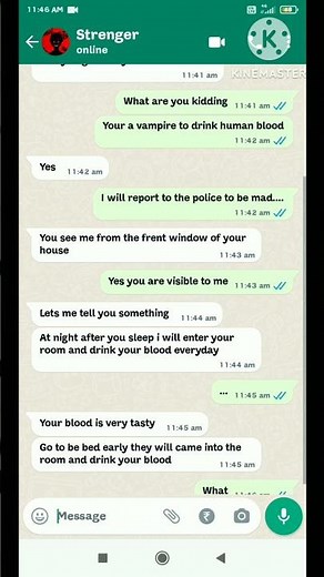 vampire|creepy whatsApp chat story|scary whatsApp chat|awesome chat story #chat #horror #creepy