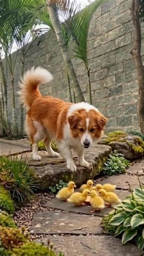 You WON'T BELIEVE How this Dog Reacts to Ducklings! 🥺🥰 #dog