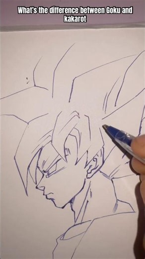 Sketching side profile of Goku #art#dbz#ink#fyp#anime