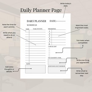 Minimal Daily Planner Template | To-do List, Schedule (canva Editable, Instant Download) - Etsy Australia