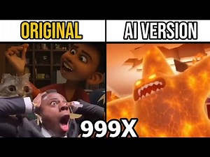Chicken Stars Meme Original vs AI Version 999x Speed