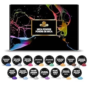 Mica Powder – Set of 15 (3 g/ 0.11 Oz), Mica Powder Cosmetic Grade for Soap,Candle, Epoxy Resin, Acrylic Paint, Lip Gloss, Shimmery Makeup, Nail Paint & amp; Eye shadow | Made in India