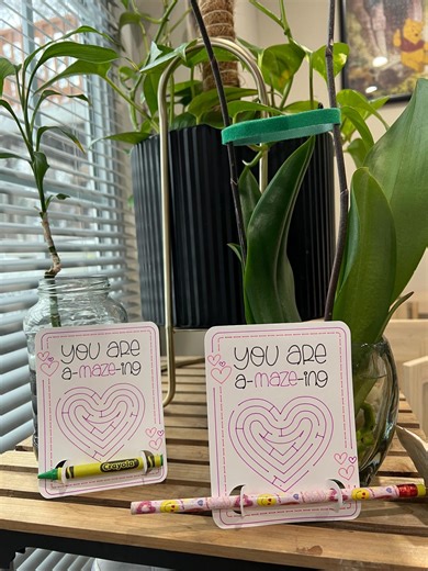 Valentines Coloring Card Maze Puzzle Includes Crayon or Pencil - Etsy