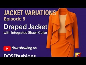 How to Draft a Draped Waterfall Jacket with Integrated Shawl Collar | No Back Neck Seam!