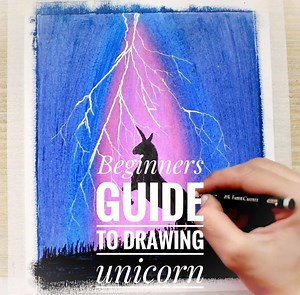 6K views · 484 reactions | Beginners guide to drawing a unicorn scenery. | Craft-Ed | Facebook