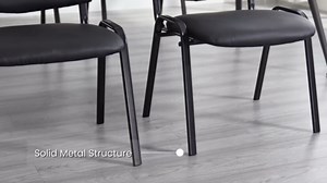 Waiting Room Chairs Set of 10 Stackable Conference Room Chairs Mesh Office Reception Chair for Guest School Breakroom Banquet Church Lobby (Mesh-Cushion,Black,10PCS