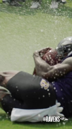 A little Ravens rookies slip-n-slide 😎 #ravensflock #summer #nfl