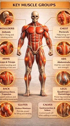 Human Body Muscles Explained in 30 Seconds 💪 | Full Body Guide #Shorts#humananatomy#healthfacts#fypシ