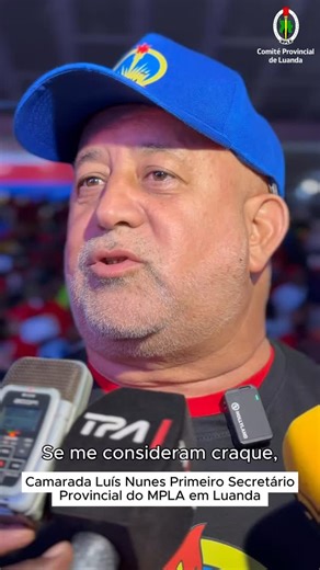 MPLA - Comité Provincial de Luanda on Instagram: "“Eu só posso ser craque se esta equipa toda vier atrás de mim.” — Declarações do Camarada Luís Nunes, Membro do Bureau Político do Comité Central do MPLA e 1.º Secretário Provincial do MPLA em Luanda, após ter sido “batizado” pela JMPLA como o Craque de Luanda, Camisola 10 — LN10."