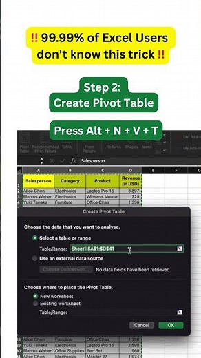 Creating Pivot Tables in Excel | Excel Formula Hacks #exceltips #excelforbeginners #excelhacks