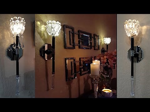 DIY Glam Wall Sconces| Elegant Room Decor DIY | How to make Black Glamorous DIY Wall Lightings