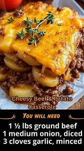 Cheesy Beef & Potato Casserole | Sophia’s Easy Recipes
