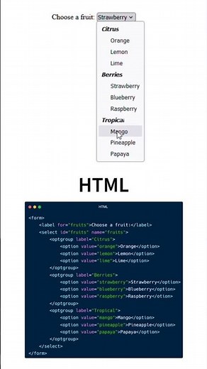 Select tag in html #html #tags