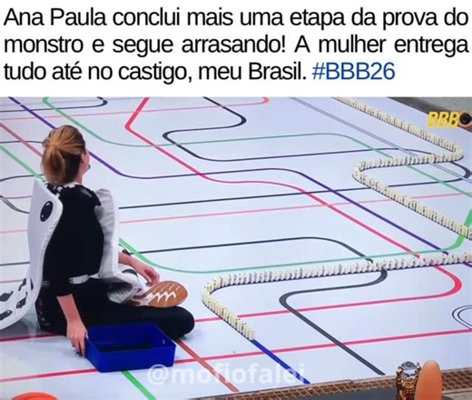 Mô fio falei on Instagram: "Nessa madrugada a Ana Paula, conclui mais uma etapa do castigo do monstro. #bbb26 Filmagem/Globo/BBB"