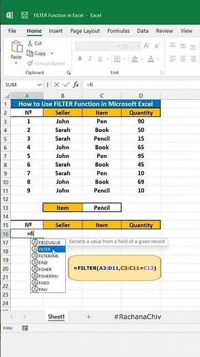 Excel Filter function || Excel Tips & Trick || #excel #short #excelbasic