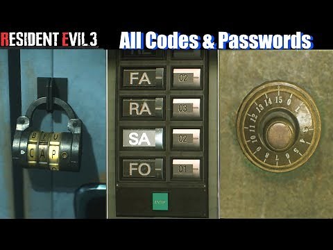 RE3 Locker Codes & Safe Combinations - Resident Evil 3 Remake PS4 Pro