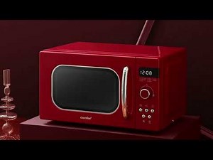 COMFEE' Retro Style 800w 20L Microwave Oven with 8 Auto Menus, 5 Cooking Power Levels