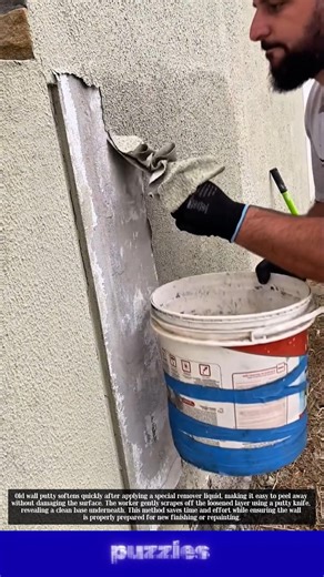 Old Wall Putty Removal Made Easy! Satisfying Cleaning Process #Shorts