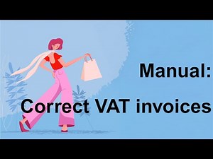 Manual: correct invoices for VAT refund