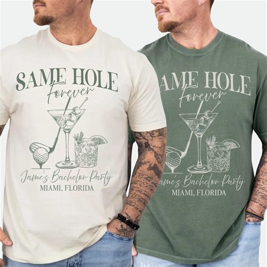 Custom Golf Bachelor Party Shirt, Same Hole Forever Personalized Groomsmen Tees Last Swing Before the Ring T-shirts, - Etsy