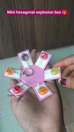 Mini hexagonal explosion box 🎁#yamimehandi #diy #craft #explosionsbox #hexagonalexplosionbox #shorts