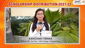 80 reactions · 3 comments | Ms. Kanchan Verma, a B Tech (CSE) 3rd year student at IIMT College of Engineering, Greater Noida, feels glad and motivated after receiving the scholarship for her meritorious performance. . https://youtu.be/fXTOoYbLzUE Call us: 9717015300 . #iimtindia #IIMTGroupOfColleges #ScholarshipDistributionProgram #MeritoriousStudents #ProudAchievements #AcademicExcellence #ManagementCollege #Btechadmission2023 #btechcse | IIMT Group of Colleges | Facebook