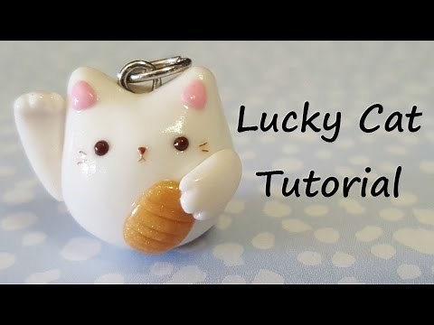 Kawaii Lucky Cat Charm | Polymer Clay Tutorial