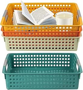4 Pcs Paper Tray for Classroom Toys,Crayons,Also for Library,Handicrafts Storage, Living Room, Bedroom, Office, Kitchen, Bathroom，Classroom Organization and Storage Paper Tray Holds 4A Paper.