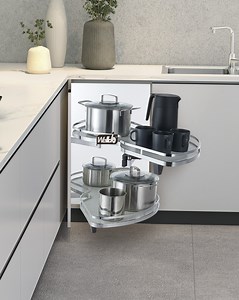 [Hot Item] 2-Layer Swing out Corner Cabinet Storage Rack Kitchen Furniture Accessory