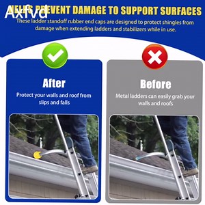 Ladder Standoff Stabilizer Pads for Werner Little Giant Extension Ladder Stabilizer Rubber End Caps - 4 Pack (Yellow) (4)