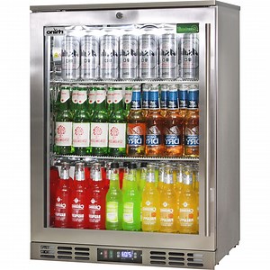 Heated Glass 1 Door Commercial Stainless Steel Bar Fridge With Low Energy Consumption - Left Hinged