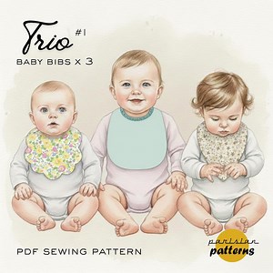 PDF Pattern and Tutorial, Baby Bib Trio, Easy Sewing, DIY Project - Etsy New Zealand