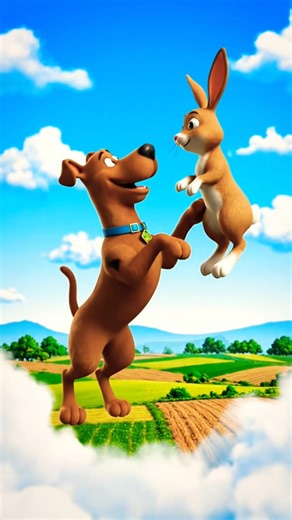 dog and rabbit flying in the sky 😍