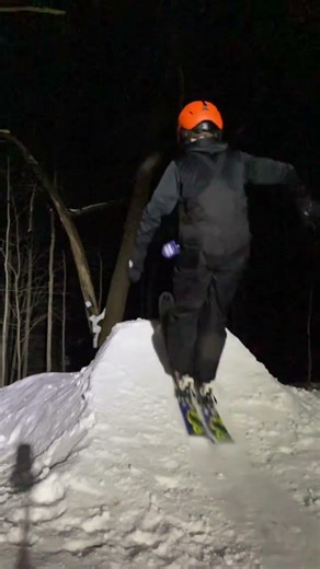Night skiing backyard park ￼￼