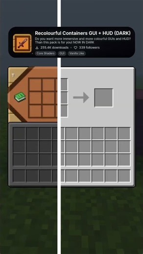 Recolourful Containers GUI + HUD DARK for Minecraft! Dark UI & Colorful Storage | MCPE Java 1.21