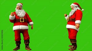 Santa Claus makes a hand sign on the green screen during Christmas 4k. Seamless loop animation.