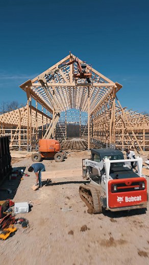 It’s a beautiful day to make progress on this pole barn. 🙌 #construction #homebuilding #custom #personalized #homebuilders #polebarn #framing #ohio #FreedomConstruction | Freedom Construction